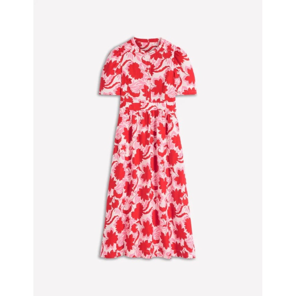 Boden Ivy Button Linen Midi Dress
Red Shadow Blossom Size 6R New With Tags - Picture 2 of 7